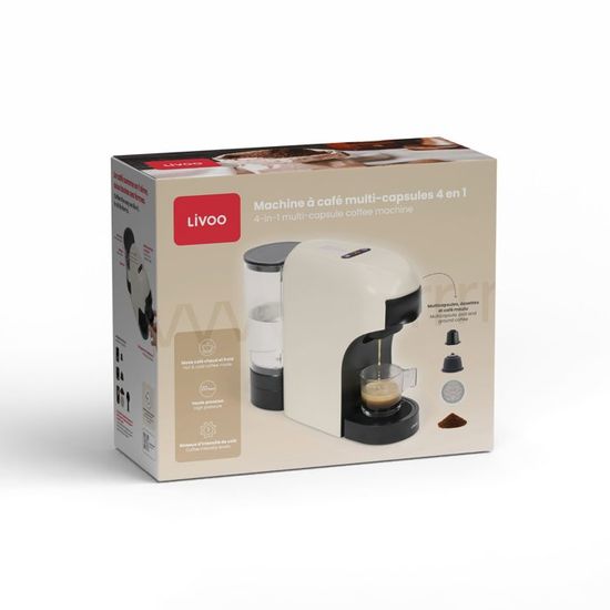 LIVOO Machine à café multi-capsules 4 en 1 0.85l 1400w - DOD217C pas