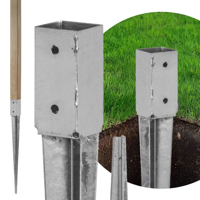 KOTARBAU® Lot de 4 supports de poteau à sceller dans le béton U 91 mm KOTARBAU® Lot de 4 supports de poteau à sceller dans le béton U 91 mm