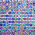 Carrelage mosaïque en verre. Nuances de violet et bleu iris 30cmx 30cm (MT0042)-0