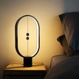 USB Lampe magnetique, Lampe de bureau LED, Lampe de bureau design en bois, Lampe de chevet design bois , 5W, 1A - Noir-0