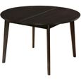 Table ovale extensible - TIFFANY - Hêtre massif wengé - 4 à 6 couverts-0