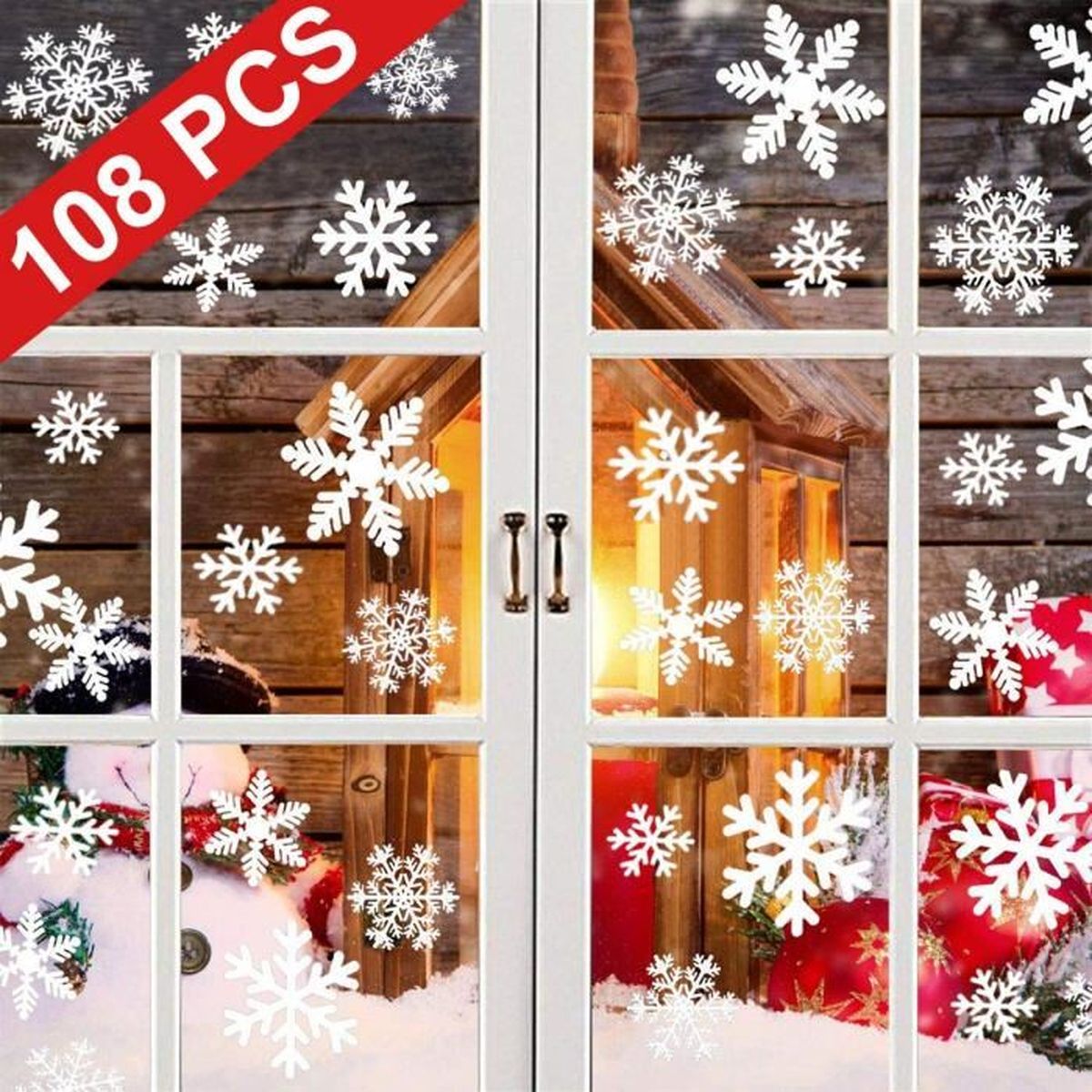 Deco Noel Fenetre Neige Decoration Vitre Noel Cdiscount