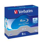 BD-R VERBATIM - Pack de 5 disques Blu-ray SL 6x - 25 Go