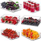 BRAND Rangement Organisateur Frigo Transparent de Boite,Lot de 6 boîtes empilable,Réfrigérateur Bac de Rangement,pour Organisateur [48]