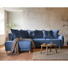 BESTMOBILIER Lena - canapé d'angle gauche 5 places - convertible avec coffre - en velours côtelé - Bleu