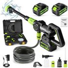 JOULLI Nettoyeur haute pression - Portable - 200bar - 1200W - 2 Batteries - 6-in-1 Buse