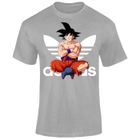 T-Shirt Homme Personnalisé Dragon Ball Z - KDO02 - Sango Goku - Gris - Coton - Manches Courtes - Col Arrondi