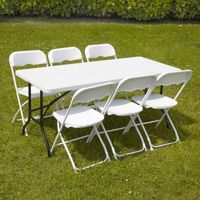 Table et chaises pliantes d'appoint 6 places - MOB EVENT PRO - Urbain - Noir - Plastique - Résine