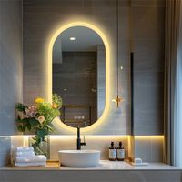 Miroir LED Lumineux pour Salle de Bain LUVODI - Rond, Anti-buée, 100x50cm