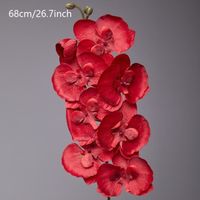 B rouge - 8 Têtes De Fleurs Artificielles, Papillon Noir, Orchidée, Soie Blanche, Mariage, Noël, Décoration D