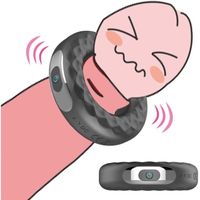 Appareil de massage,10 fréquence vibrateur coq Silicone anneaux jouets sexuels pour hommes mâle érection retard éjaculation fort