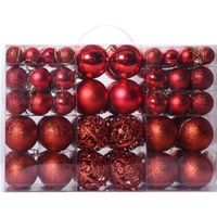 Boules De Sapin De Noël 100 Pcs Boules De Noël 3-6cm Diamètre Décoration De Fête Joyeux Noël Pendentif En Forme De Chocolat -rouge