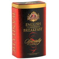 BASILUR English Breakfast - Thé en feuilles noires finement coupées dans une boîte décorative, 100g