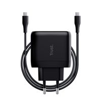 Trust Maxo Chargeur USB-C de 65W, 75% à Partir de Matériaux Recyclés, Rapide Câble USB-C 2m, Adaptateur Secteur - Blanc