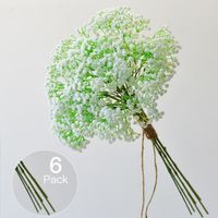 ZALE® Lot de 6 Fleurs Artificielles, Gypsophila Paniculata Fleurs Plastiques Bouquet Intérieur et Extérieur - Blanc