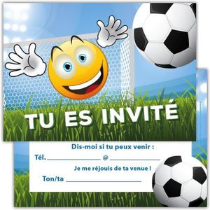 GEBETTER 12Pcs Carte Invitation Anniversaire Thème Football pour