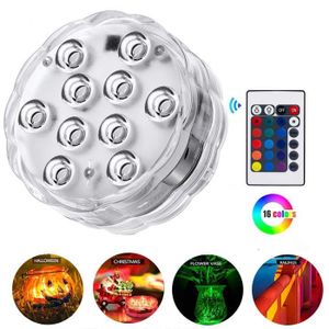 Lot de 10 Bougies Led blanc chaud,Lumi/ère Submersible LED,Bougies Led avec t/él/écommande submersible pour Ambiance Fontaine Piscine Bain Vase Mariage F/ête Anniversaire No/ël Decoration