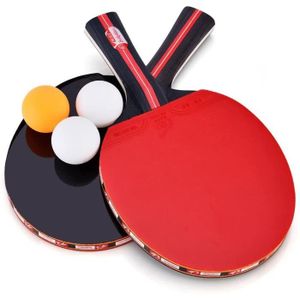 RAQUETTE DE TENNIS Lazmin Tennis de Table, Raquette de ping-Pong à 2 Joueurs avec 3 balles pour Amateur, débutant, Enfants, ét128
