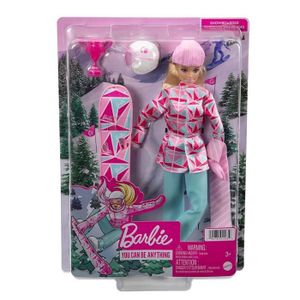POUPÉE Coffret Barbie Sport d Hiver Poupee snowbordeuse a