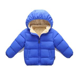 PARKA Hiver Coton vêtement parka Enfants épaissie manteau veste Trench coat jacket avec capuche blouse Bleu clair