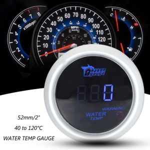 sourcingmap Voiture universel 52mm Diam/ètre 40-120C Coque Noir Temp/érature eau compteur pointeur LED