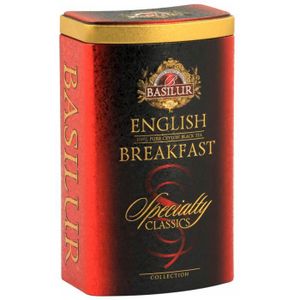 THÉ BASILUR English Breakfast - Thé en feuilles noires finement coupées dans une boîte décorative, 100g