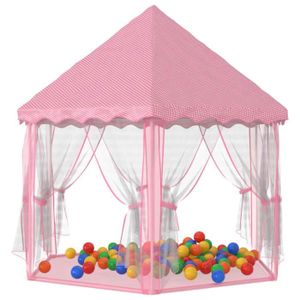 TENTE TUNNEL D'ACTIVITÉ Tente de jeu princesse Disney - ZJCHAO - Rose - 250 balles - 133x140 cm