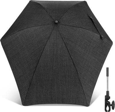 Parasol Universel Pour Poussette - Anti-UV 50+ - Diamètre 86cm - Forme Irrégulière - Gris