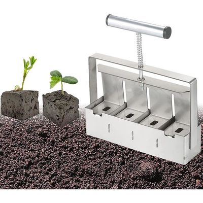 Afenau Presse Motte Manuel 5x5cm - Bloqueur Sol Avec Semoir, Alliage Aluminium Pour Semis Et Repiquage