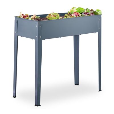 Parterre Surélevé En Métal Relaxdays - Bac à Fleurs 83x99x26 Cm Pour Jardin Balcon