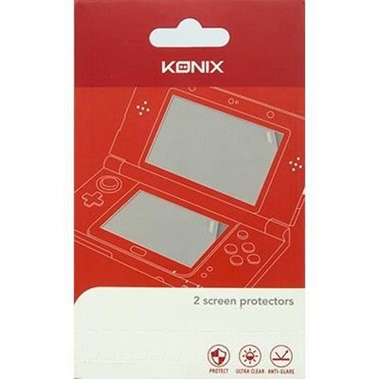 Kit Protection écran New 3DS XL / 3DS XL - 2 Films + 1 Stylet Konix - Neuf