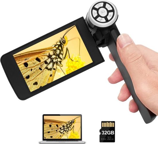 Loupe électronique écran IPS Microscope Numérique Portable 500x - Écran IPS 2 Pouces, 8 LED Réglables | Pour Enfants Et Adultes | Idéal Plantes, Insectes, PCB Microscopio Portatile