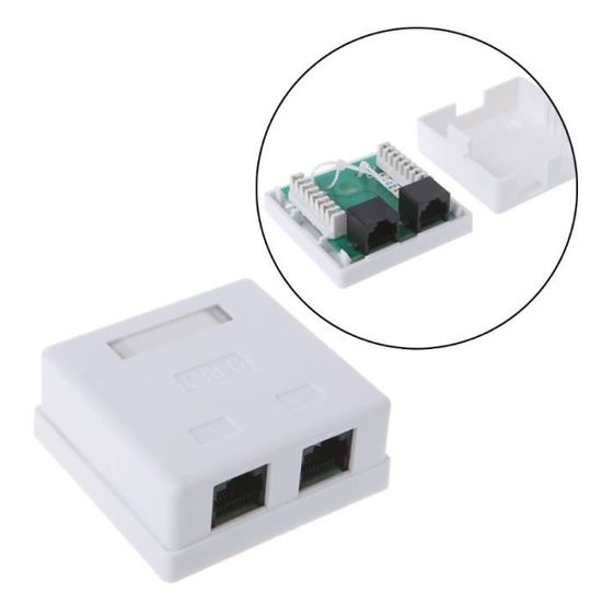 Boîte jonction RJ45 bureau CAT6 Cat6e 8P8C, connecteur réseau 2 ports ...