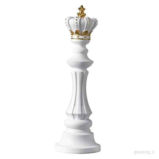 Figurine Reine Échecs En Résine - Sculpture Dorée Rétro Pour Décoration Maison & Bureau