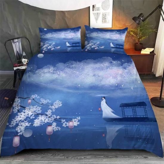 Housse de Couette 140x200 Peinture Chinoise 3D, Parure de Lit Microfibre 1 Personne avec Fermeture Éclair Imprimé de Exotique Parure Lit avec 2 Taie d' oreiller Housse de Couette 140x200 Peinture Chinoise 3D, Parure de Lit Microfibre 1 Personne avec Fermeture Éclair Imprimé de Exotique Parure Lit avec 2 Taie d' oreiller
