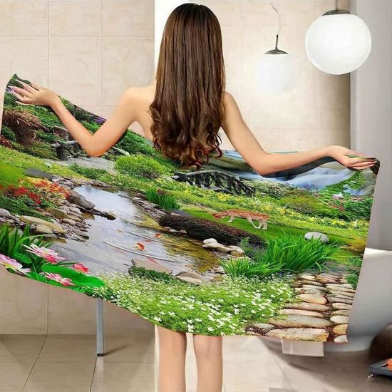Serviette De Plage 3D Basket - Microfibre 70x140cm - Séchage Rapide, Légère - Pour Plage, Piscine, Voyage