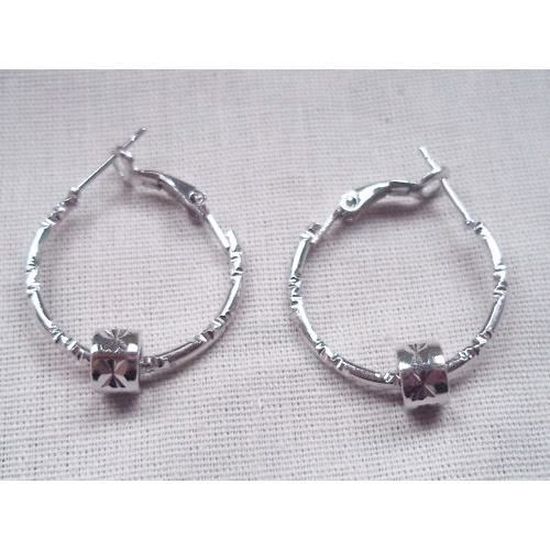 Boucles D'oreilles Perles Argentées - Modèle Incontournable - Neuf Avec étiquettes