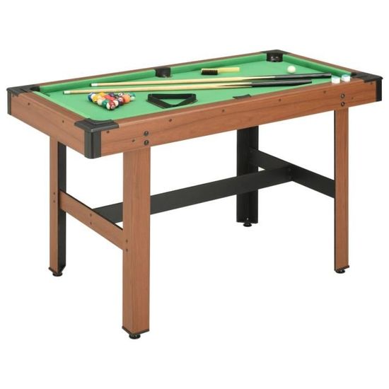 &PRO947441 Table de billard Table Multi-jeux - 4 pieds 122x61x76 cm Marron Contemporain Décor