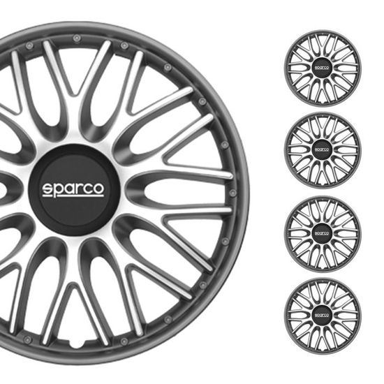 Sparco Enjoliveurs Treviso 15 Pouces - Set De 4 En Argent - Pour Embellir Vos Jantes Simplement