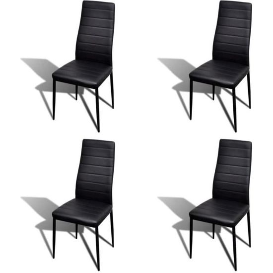 4 pcs Chaise de salle à manger Lot de 4 Chaises Ensemble de chaises Design fin Chaises Scandinave Noir