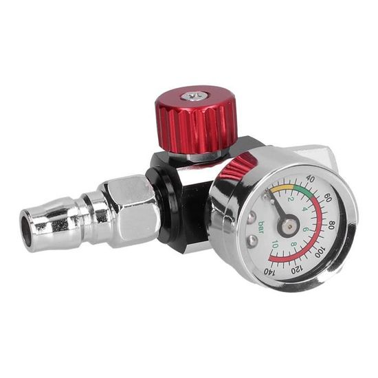 Régulateur De Pression D'air Pour Pistolet à Peinture - Manomètre 0-140 Psi / 0-10 Bar - Filetage G1/4 - Acier Inoxydable