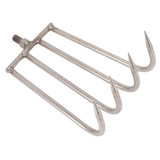 Pwshymi Tête De Râteau à La Main Acier Inoxydable 4 Dents Râteau