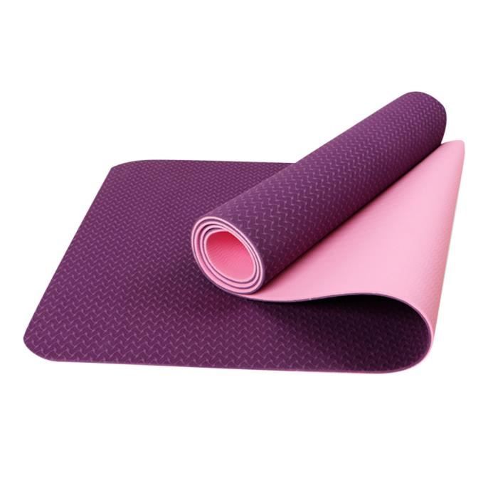 Tapis de yoga avec sac en maille 6 mm d'épaisseur antidérapant Gym exercice Fitness Pilates yujian2763