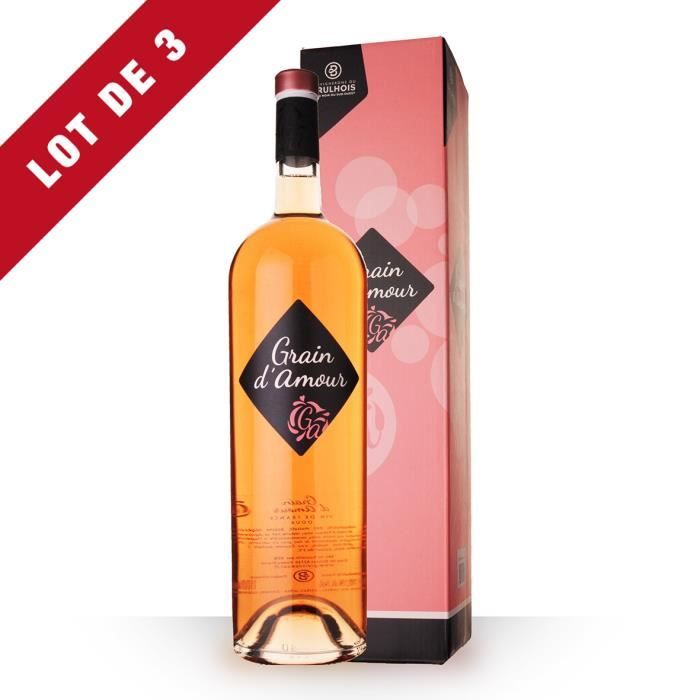 Lot de 3 - Magnum Grain d'Amour Rosé Vin de France - Etui - 3x150cl - Vin Rosé
