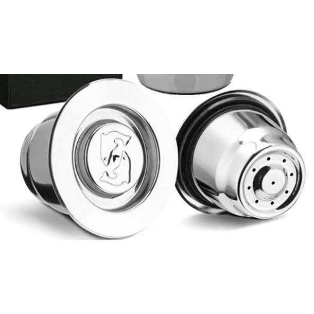 Capsule pour nespresso reutilisable inox 2 en 1 usage - capsule rechargeable un espresso rutilisable-2 gélules