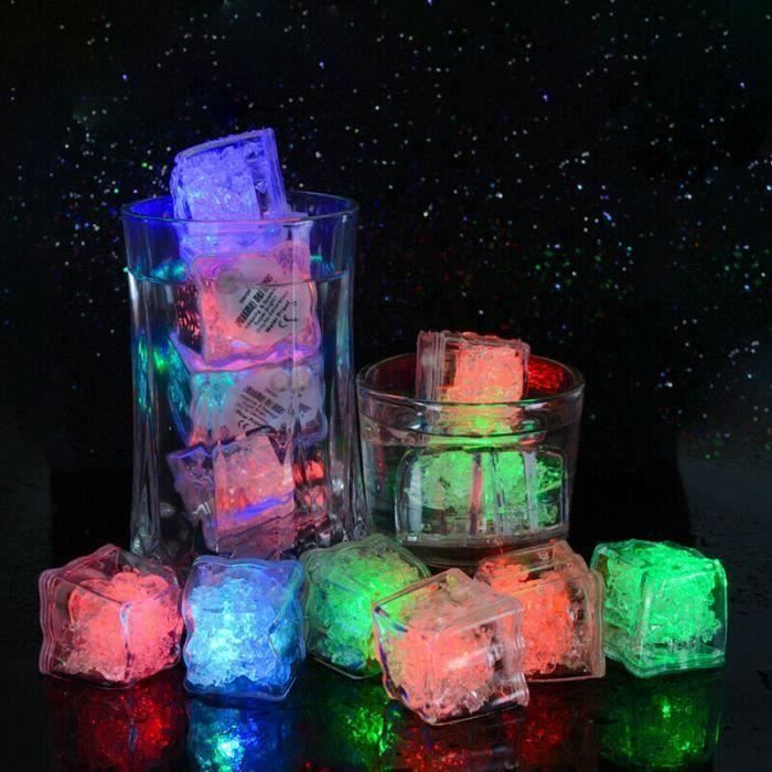 Glaçon Lumineux à LED multicolore simulé submersible décoratif 12 PCS Matériau inoffensif