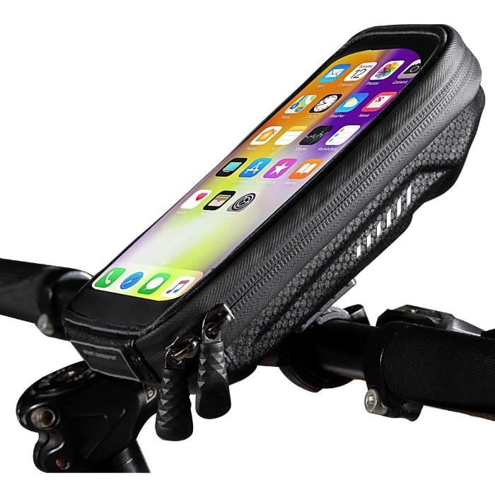 ENONEO Support Telephone Moto Etanche Porte Telephone Vélo Universel avec Écran Tactile Sacoche Vélo Cadre Support Smartphone Guidon