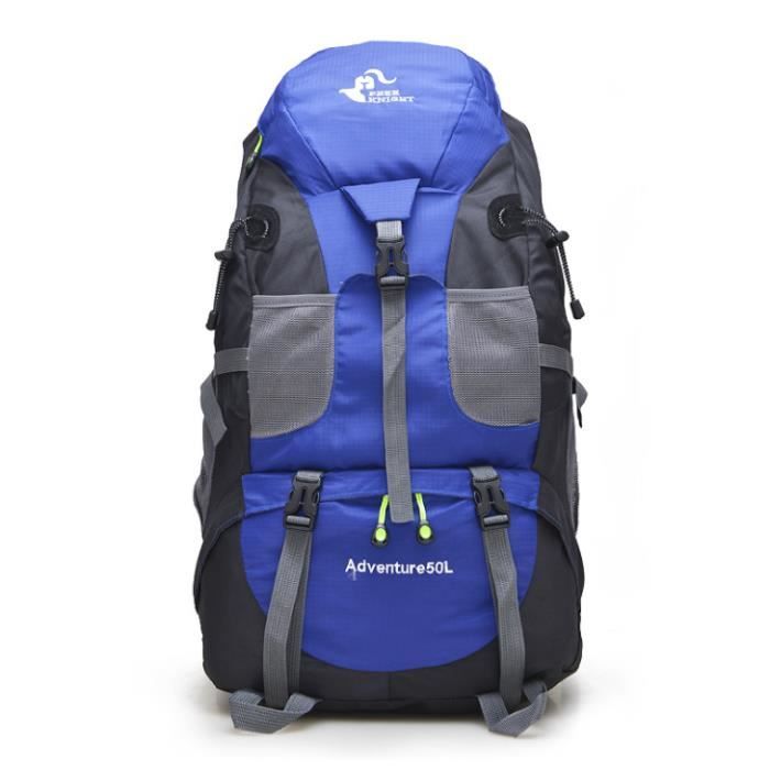 Sac à dos sport sac de randonnée Sac de sport en plein air randonnée sport voyage alpinisme hommes et femmes sac 50L bleu