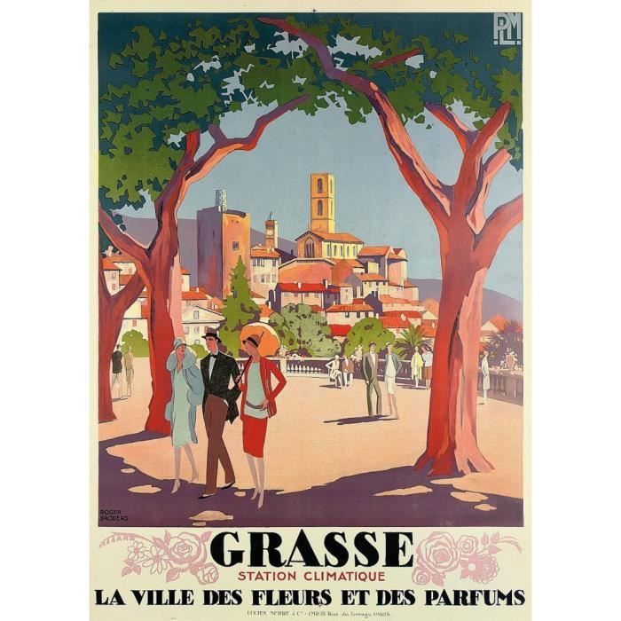 Poster Affiche Grasse France Affiche Poster Vintage Tourisme Art Deco 30's 31cm x 43cm