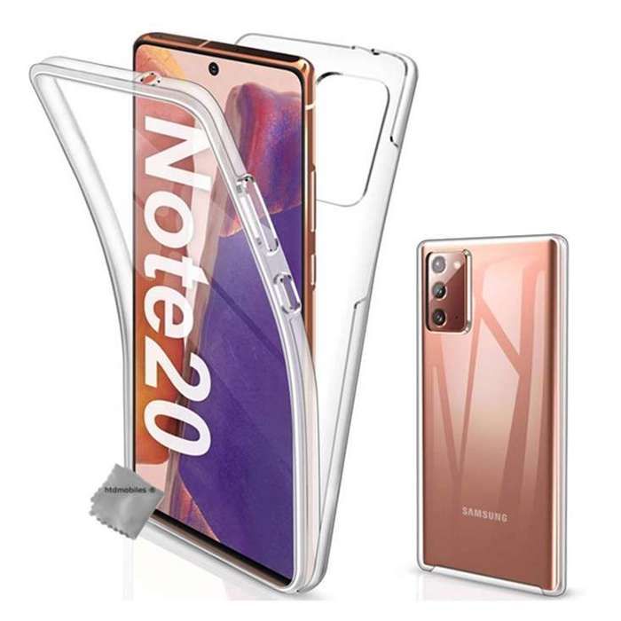 Coque silicone gel fine 360 integrale (avant et arriere) pour Samsung Galaxy Note 20 + film ecran - TRANSPARENT